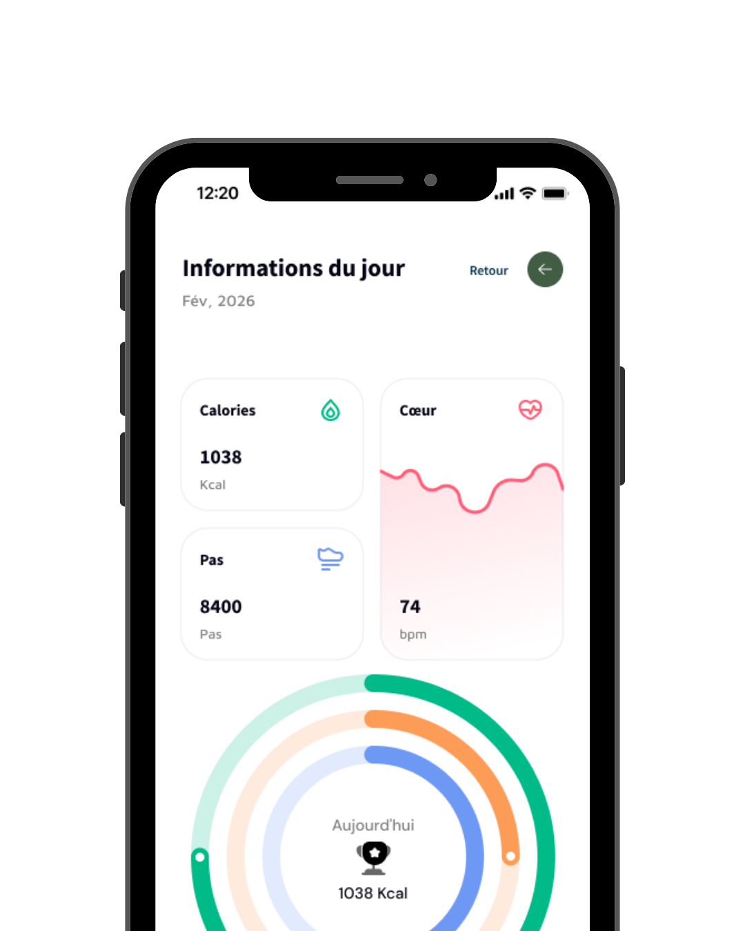 Ecran mobile Harmony avec QR code et acc&egrave;s rapide