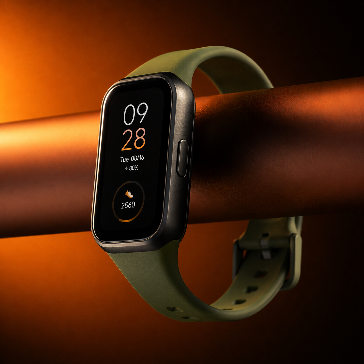 Bracelet connecté Harmony sur support cylindrique